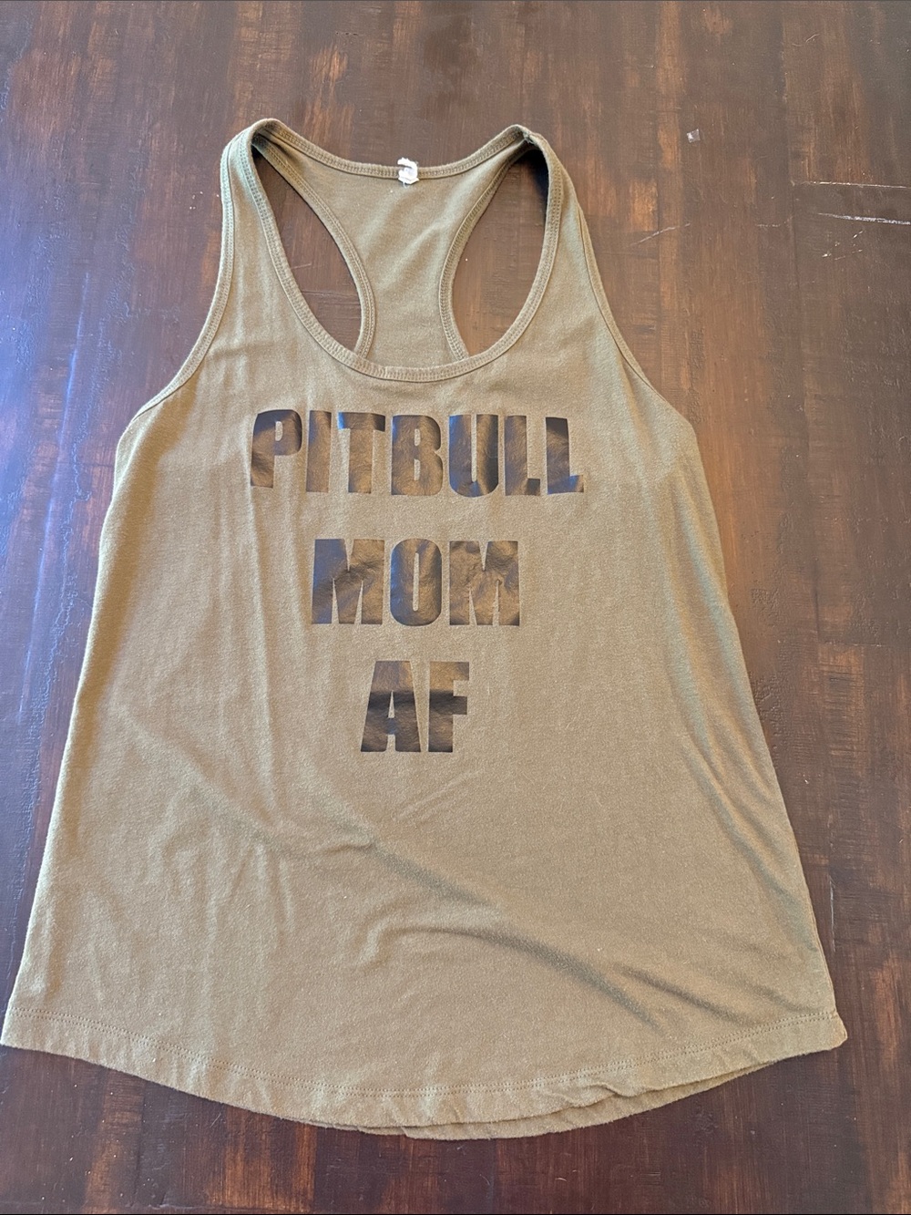 Pitbull Mom AF Olive Racerback Tank Top